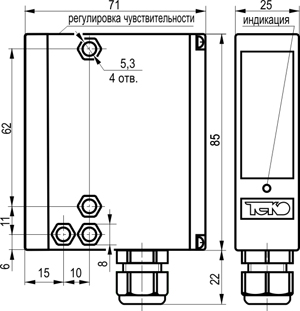 Габариты OPR IT61P5-56-R2000-L-C